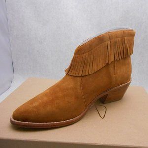 Joie Makena Fringed Medium Brown Western Style Ankle Boots Sz 7 or 8